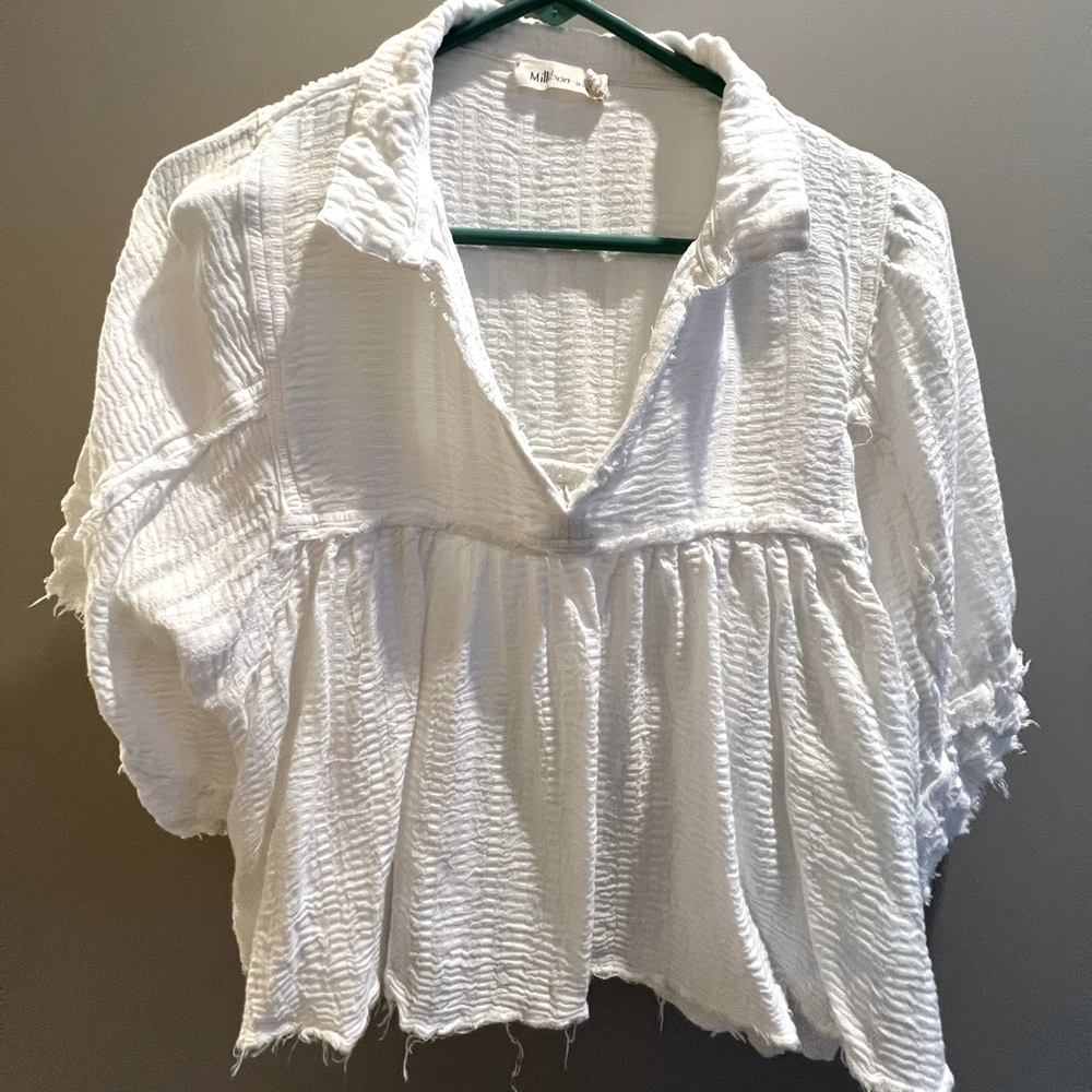 Boho White Blouse